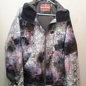 Bonfire Men's Tech Circuit Snowboarding Jacket - Grey Purple Black. Men M. Fresh